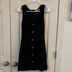 Chic Black Button-Down Mini Dress